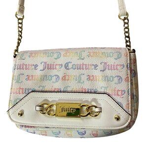 Juicy Couture Purse Multicolor Logo Print Crossbody Bag Gold-Tone Hardware